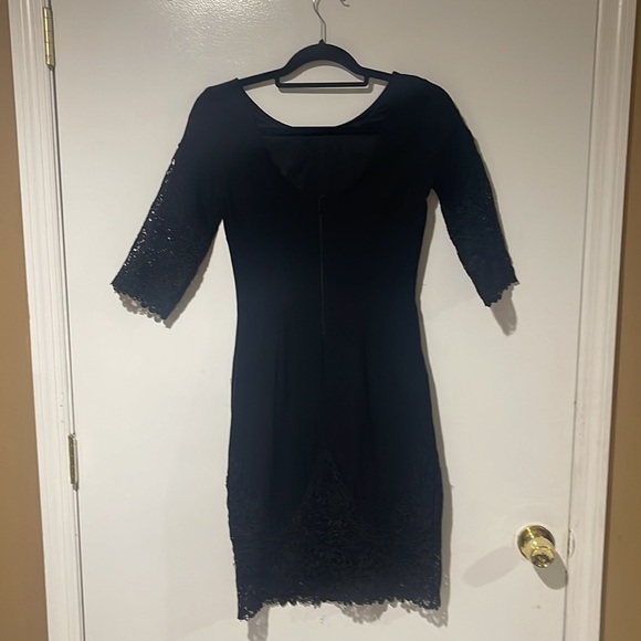 Lulus Lace Sheath Dress Medium 3/4 Sleeve Crew Neck - Picture 7 of 11